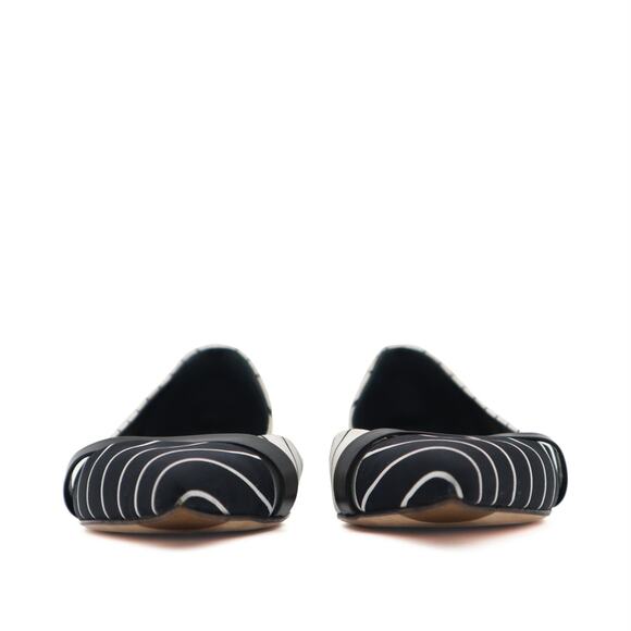 Sergio Rossi D'Orsay Asymmetrical Striped Flats Size 39 - Picture 3 of 12